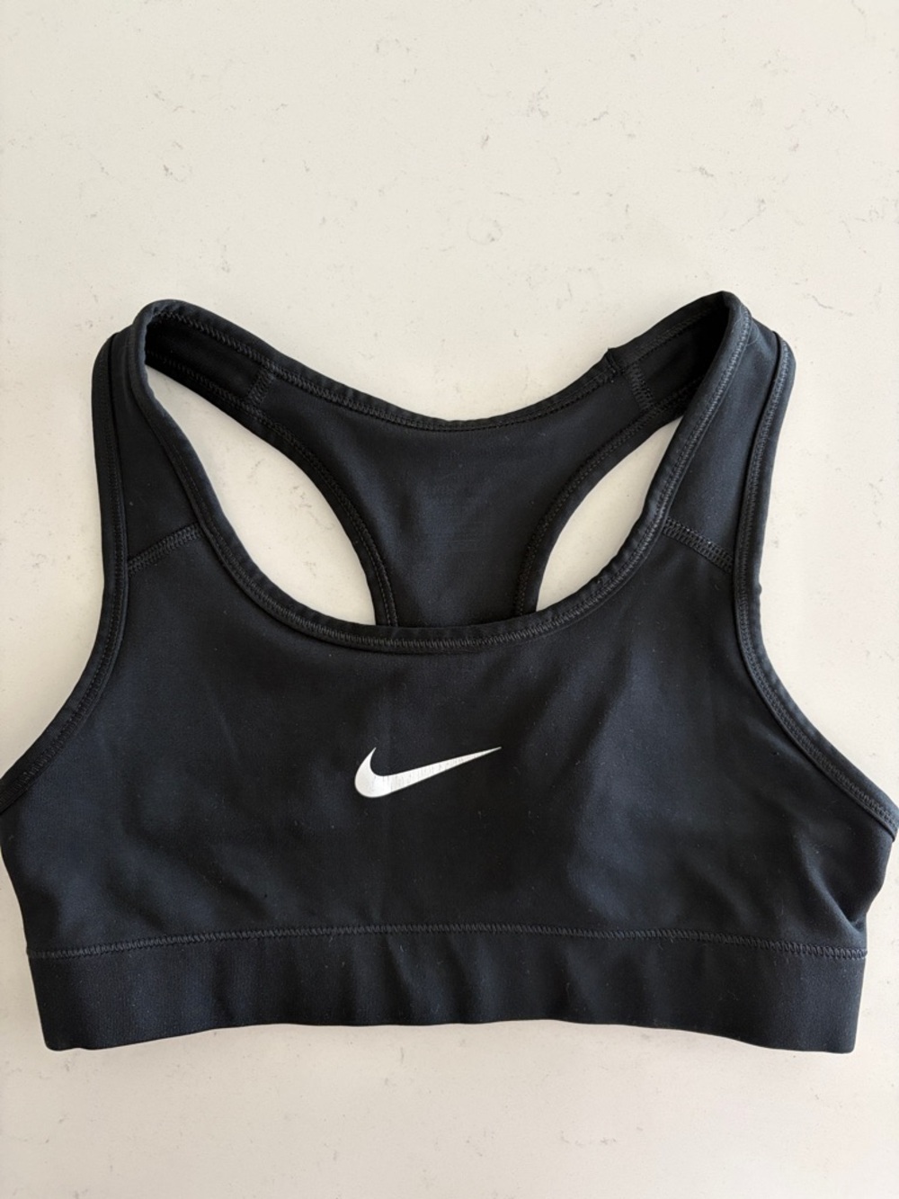 Nike Black Racerback Sports Bra with White Swoosh